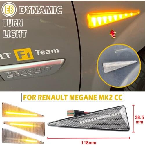 2Pcs Car Dynamic LED Side Marker Light Turn Signal For Renault MK4 Vel Satis Wind Avantime Megane 2 Scenic 2 Espace 4