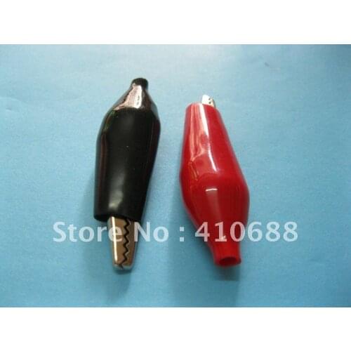 24 Pcs Per Lot Red & Black 2 Color Alligator Clip Connector with Boot Clamp 44mm Large-sized L HIGH Quality HOT Sale