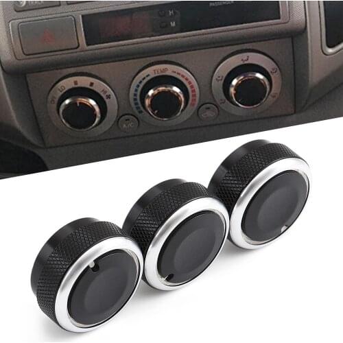 3pcs Fit For Toyota Vios 2002-2006 Yaris Switch Knobs Heater Climate Control Buttons Dials Frame Ring A/C Air Con Accessories
