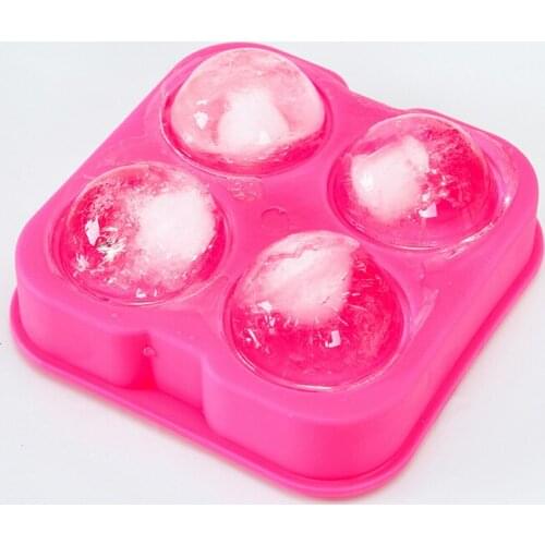 4Holes 4.5cm Diameter Silicone Ice Cube Maker Form For Ice Candy Cake Pudding Chocolate Molds Ball Shape Ice Cube Trays Molds