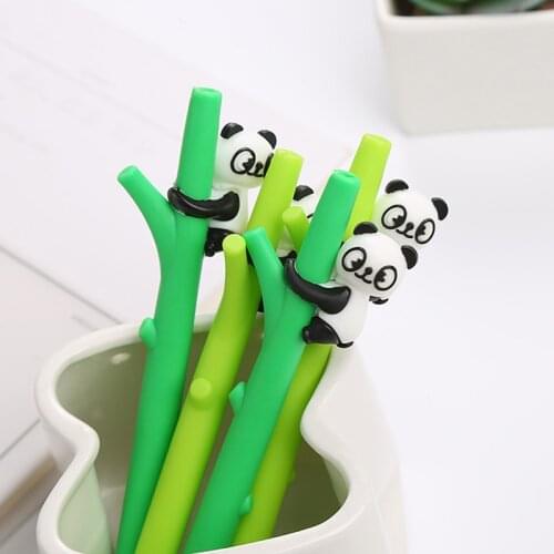 4Pcs Kawaii Cute Panda On the Tree Gel Pen Black Ink Cartoon Neutral Pens School Stationery Supplies Gift papeleria y oficina