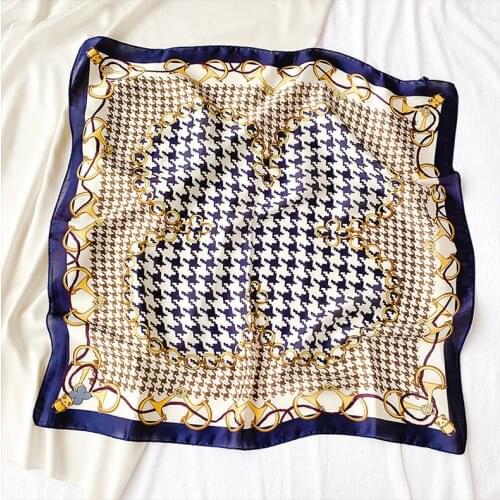 70x70 Spring New Silk French French Retro Silk Scarf Fashion Womens Silk Satin Chiffon Hijab Square Scarf Can Be Wholesale