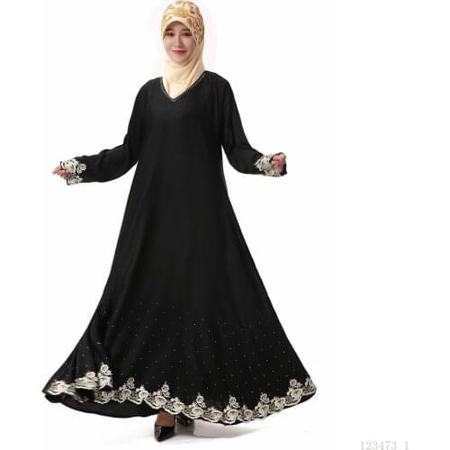 Abaya Dubai 2021 New Style Black Big Size Muslim Long Dress Moroccan Woman Clothes For Islamic Women Prayer Clothes