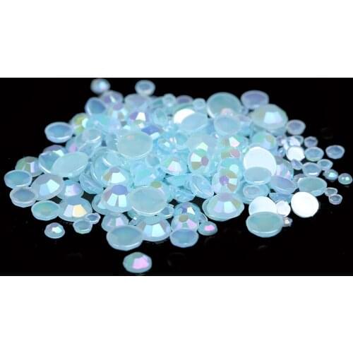Many Sizes Acrylic Rhinestones Jelly Light Blue Color Shoes Clothing Decorations Sparkling Newest Nail Art Decorations
