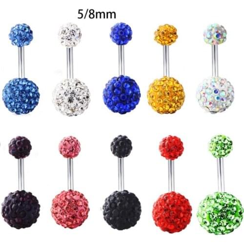 Free Shipping Full Crystal Belly Ring Clear CZ Gem Green Button Navel Body Piercing jewelry