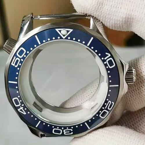 43.5mm Watch Case 316 Stainless Steel Watch Accessories Sapphire Glass Ceramic Bezel for 2836 2813 Movement