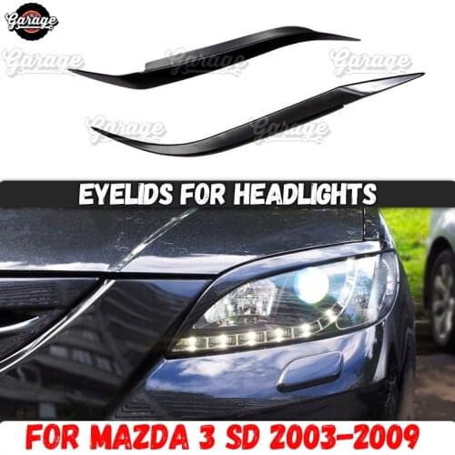 Eyelids for headlights case for Mazda 3 SD 2003-2008 ABS plastic pads cilia eyebrows covers accessories car styling tuning