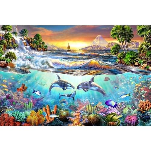Whale Bay The wooden puzzle 1000 pieces ersion jigsaw puzzle white card adult childrens educational toys