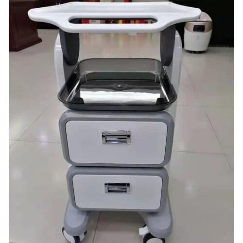 ABS The Double Drawer Aluminum Alloy Trolley Stand For Beauty Machine Assembled Trolley Cart SPA