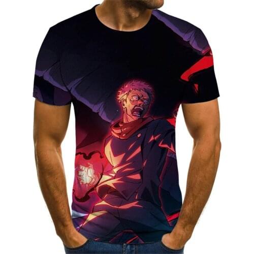 3D Printing Japanese Animation Jujutsu Kaisen Mens T-Shirt Harajuku T-Shirt Mens And Womens Casual Short Sleeve Hot Graphics