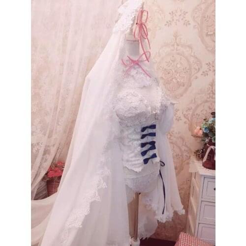 [Customized] Anime Re:Life In A Different World From Zero Rem Gorgeous Wedding Dress Cosplay Costume Halloween Free Shipping