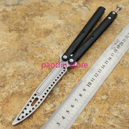 Theone Tacy III 3 Butterfly Trainer Knife Aluminum Handle D2 Blade Bidirectional KVT Bearing System Pocket Hunting EDC Knives