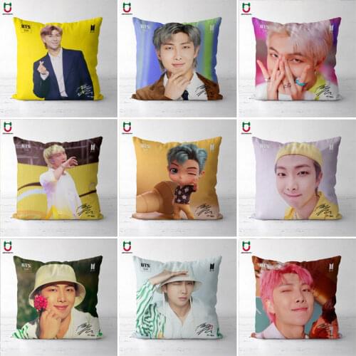 Kpop Cushion RM Pillowcase Kpop Pillowcase JK SUGA JINMIN JIN V Cushion Cover Square Poszewka 40x40CM 45x45CM