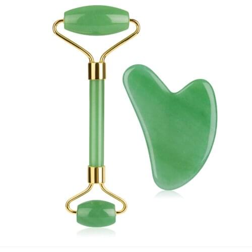 Jade Stone Facial Massage Roller For Face Natural Massager Guasha Scraper Body Back Beauty Skin Care Chin Lift Up Slimming Tool