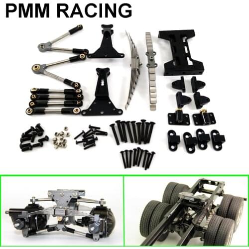 Metal Rear axle suspension assembly Axle middle tie rod bracket kit For 1/14 Tamiya RC Truck car Scania Man Actros Volvo Arocs