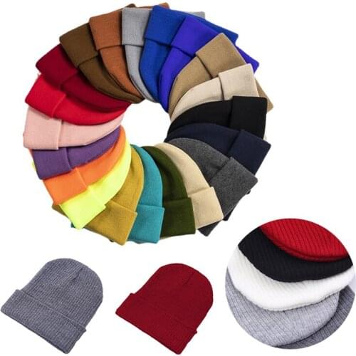 Fashion Knitted Caps Hats for Women Female Outdoor Keep Warm Hip Hop Cap Casual Beanies Winter Hats for Men Gorras Para Mujer