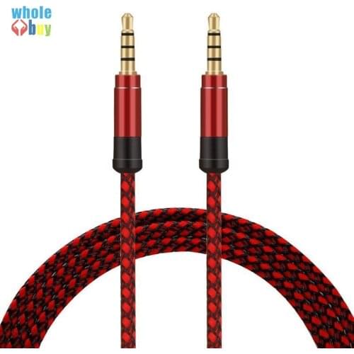 New 3.5mm Audio Cable 1.5M Nylon Car AUX Cabel 3.5 mm Jack Phone Extension Cable for Car iPad Tablet Smartphone 300pcs/lot