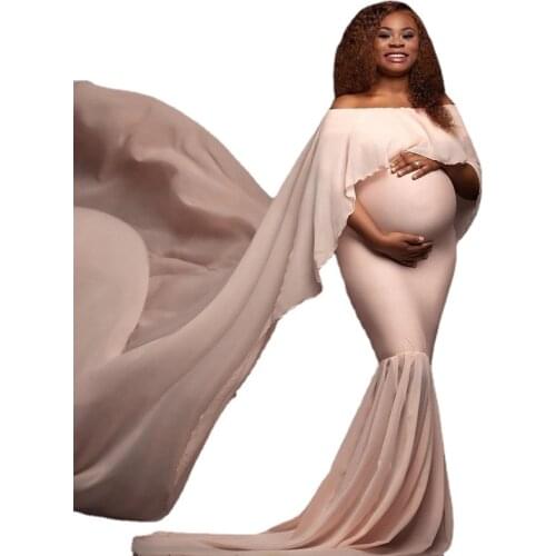 Clothes for Pregnant Women Maternity Dresses for Photo Shoot Women Pregnants Photography Props Off Shoulder Photography Dress
