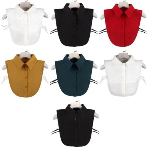 Solid Color Detachable Fake Collar Adjustable Decorative Sweater Half Blouse