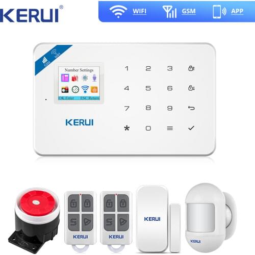 Kerui W18 Wireless Wifi GSM IOS Android APP Control Auto Dial LCD GSM SMS Burglar Alarm System For Home Security