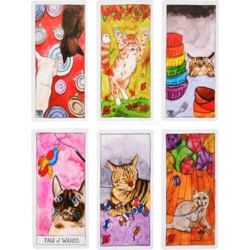 Full English Cat Tarot 78 Cards Deck and Guidebook Read Fate Board Game Oracle Dropship