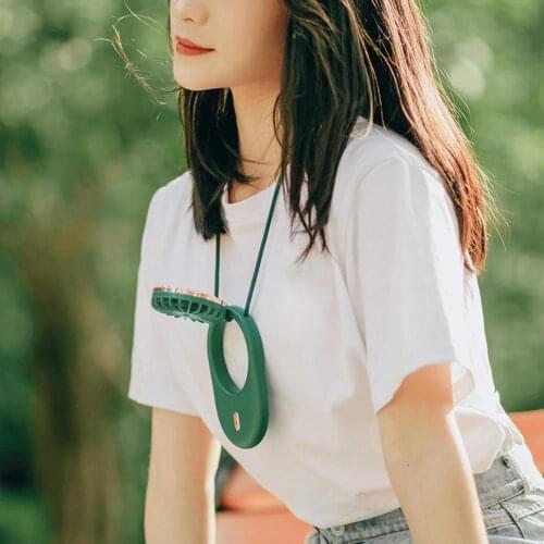 Handheld Fan Quiet Operation Foldable Vintage Mini Hanging Neck Pocket Fan for Indoor