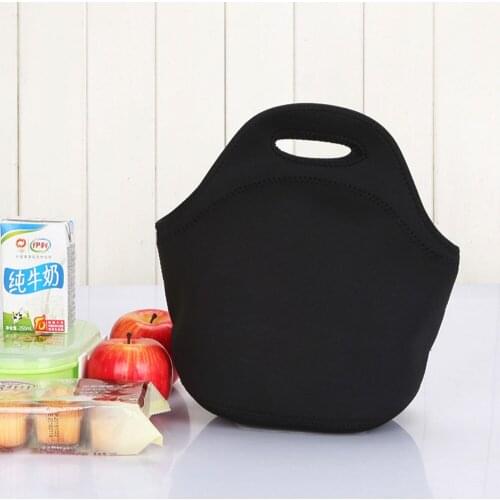 2018 utdoor Neoprene Picnic Thermal Lunch Pouch insulated Cooler Solid Red Black Waterproof Portable Food Storage Box Packages