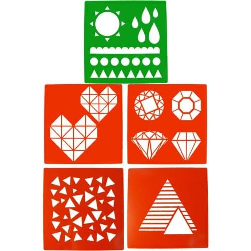 20x20cm Cake Stencils Photo Album Template Wall Paiting Stencils for Wedding Party 5pcs/set Geometry Shape