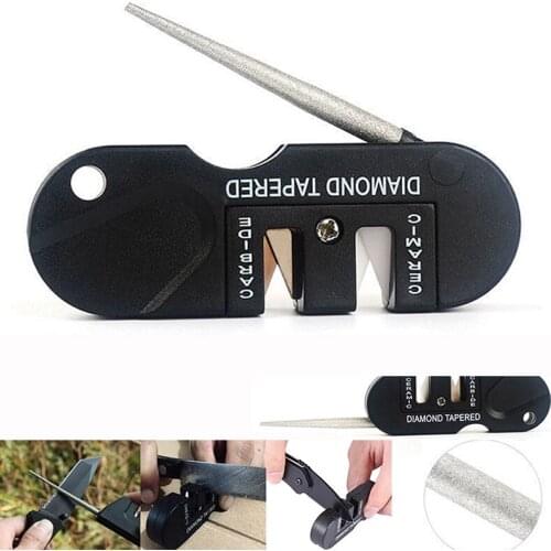 Outdoor Portable Knife Sharpener EDC Multipurpose Tungsten Steel Knife Sharpener Diamond Tool Whetstones Folding Sharpening Bar