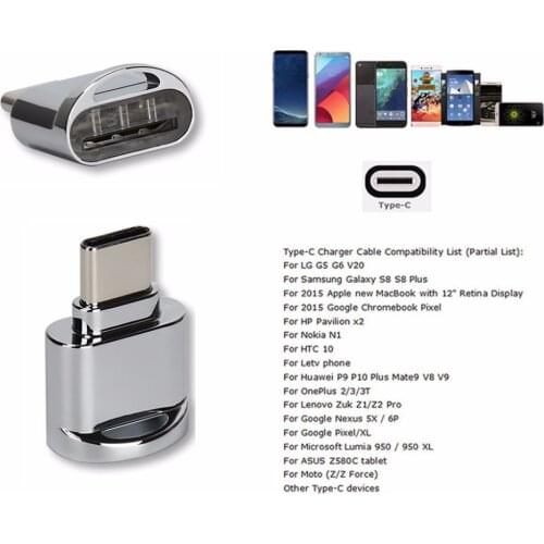 USB 3.1 Type C Micro SD TF Memory Card Reader OTG Adapter for Samsung S8 LG G6 G5 V20 Xiaomi Huawei P9 P10 Chromebook OnePlus