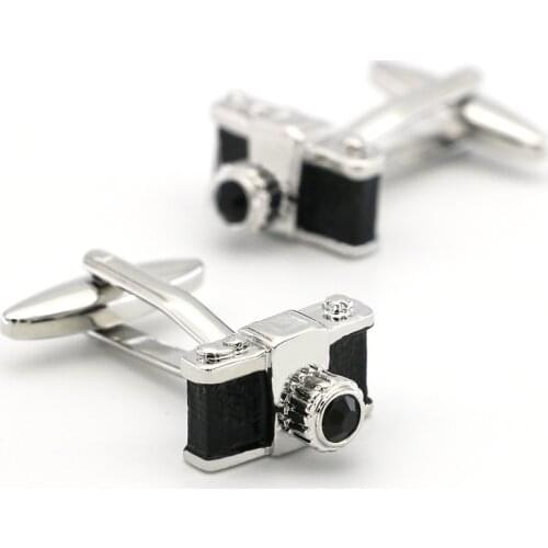 New Fun Casual Design Camera Cufflinks for Mens Painted Metal Copper Sleeves Mens French Shirt Cuffs Button Mens Gift