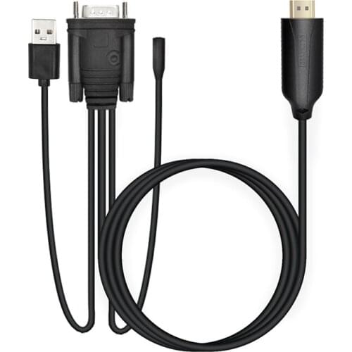 1.8m Original HD 1080P MINI HDMI to VGA Converter With Audio HDMI2VGA Video Box Adapter For Xbox360 PC DVD PS3 PS4