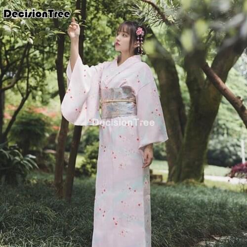 2021 traditional japanese costume kimono dress for women sakura yukata japanese kawaii girls anime cosplay daily geisha robe
