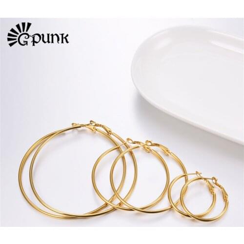 3PC big hoop earrings set 30/50/70MM gold color stainless steel women fashion circle earrings female mothers day gift