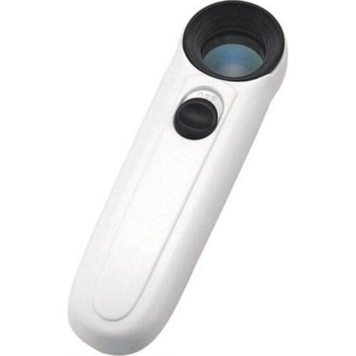 40X Handheld Magnifier Magnifying Glass Loupe Lens For Reading Jewelry Watch Repair Tool With 2 LED Light