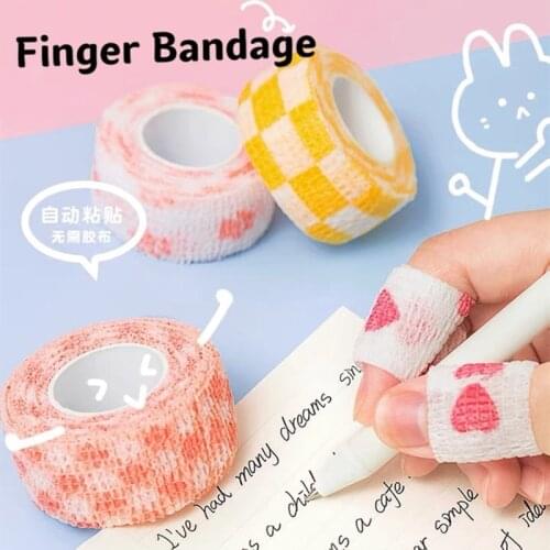 5pcs Student Writing Protect Finger Bandage Non-woven Wrapping Finger Joint Protective Sleeve Anti-wear Finger Callus Tape
