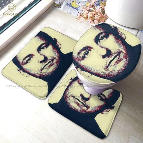 Adam Sandler Bath Mat Shower Anti Slip 3 Piece Bathroom Mat Set Modern Polyester Bathroom Rug