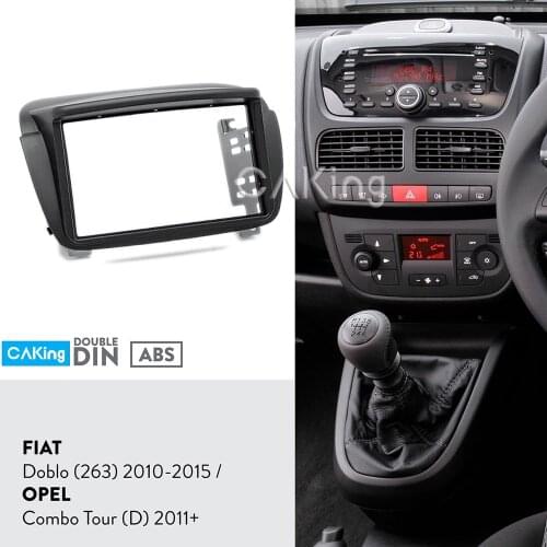 Car Fascia Radio Panel for FIAT Doblo (263) 2010-2015 / OPEL Combo Tour (D) 2011+ Frame Dash Kit Facia Plate Adapter Cover Bezel