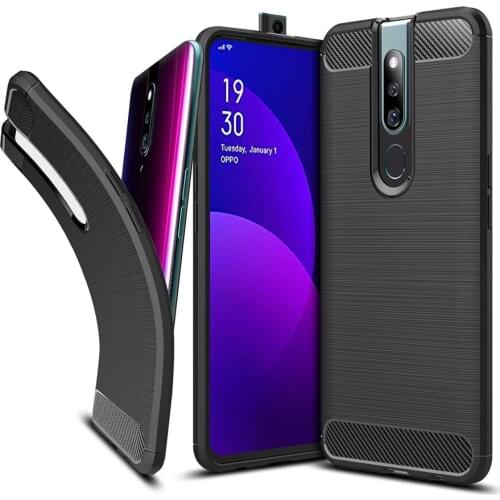 Carbon Fiber Case For OPPO F11 Pro Standard Cover TPU Drawing Material Phone Case For F11 Pro 360 Full Protective Fundas