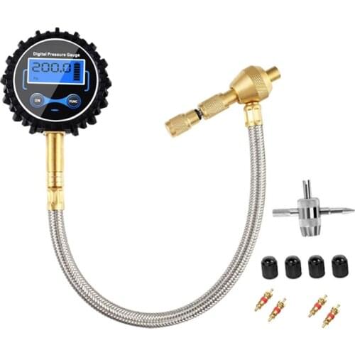 066E Digital Tire Pressure Gauge 0-200PSI Calibrated to Accuracy of 0.1 4 Settings Compatible w/ Car SUV RV Motorcycle