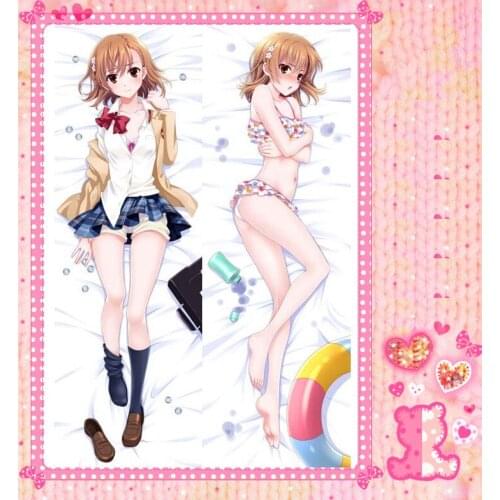 Anime Cartoon Toaru Kagaku no Railgun Double-Sided Bolster Hugging Pillow Case Cover Pillowcase Peach Skin 2 Way / WT No.010
