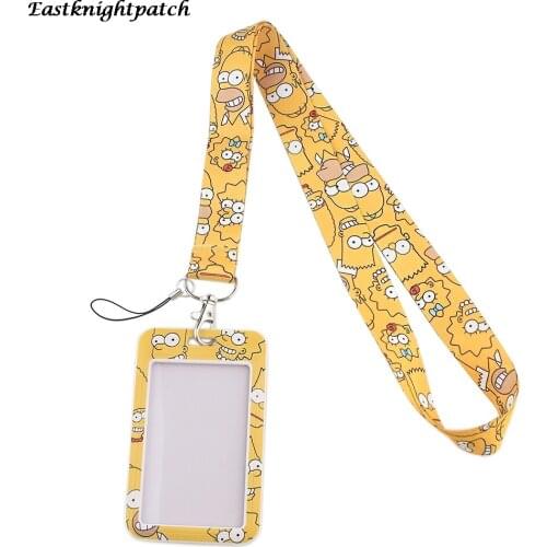 E2721 Funny Lanyard Keychain keys Badge ID Mobile Phone Rope Kids Gifts Lanyard With Pvc Diy Card Cover