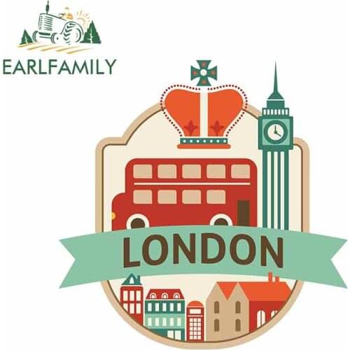 EARLFAMILY 13cm x 12.9cm for London UK England Funny Car Stickers Vinyl Helmet JDM RV VAN Car Accessories Graphics Anime Logo