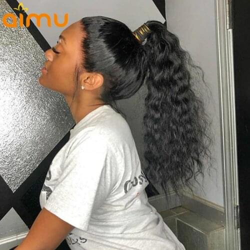 Indian Remy Hair Loose Deep Wave Pre Plucked Full Lace Human Hair Wigs For Black Women With Baby Hair Aimu