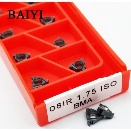 10pcs carbide threading insert 08IR 1.75ISO BMA 1.75 pitch thread tool Internal Processing stainless steel and steel 08IR 1.75