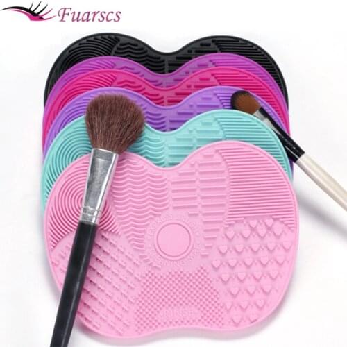 1 Pc Makeup Brush Cleaning Pad Silicone Brush Cleaner Mat Cosmetic Make Up Brushes Washing Little Scrubber Board Clean Wash Tool