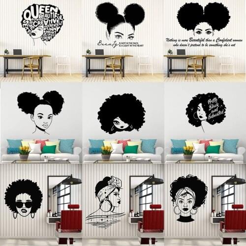 Beautiful Tribal African Woman Wall Sticker Beauty Salon Africa Girl Decal Quote Home Decor Bedroom Living Room Stickers