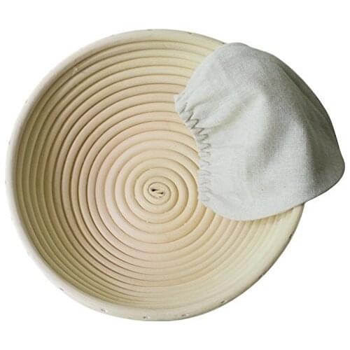 Round Banneton Brotform Bread Dough Proofing Rising Rattan Handmade Basket & Liner