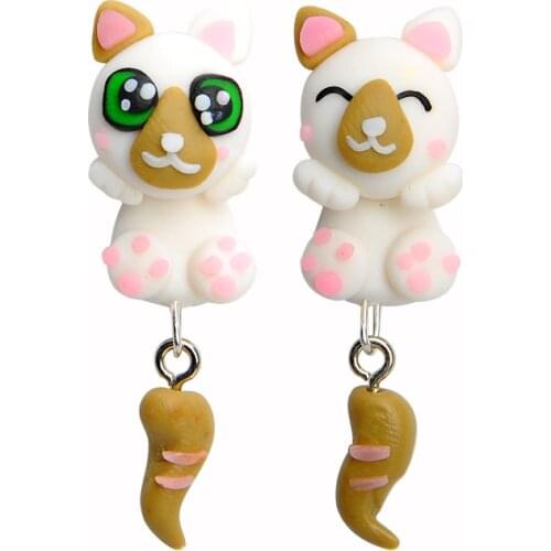 Cute Animal Handmade Polymer Clay Stud Earrings Personality Earring Brand Brincos Charm Jewelry Christmas Friend Gift