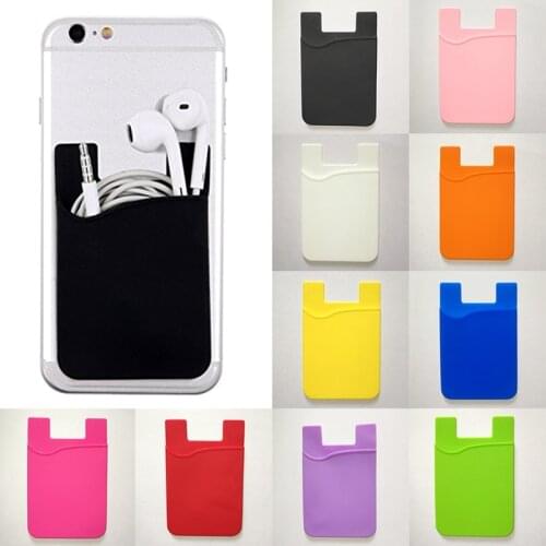 Mobile Phone Credit Card Wallet Adhesive Cell Phone Holder ID Card Business Card Holder Slim Case Sticker for Women Men